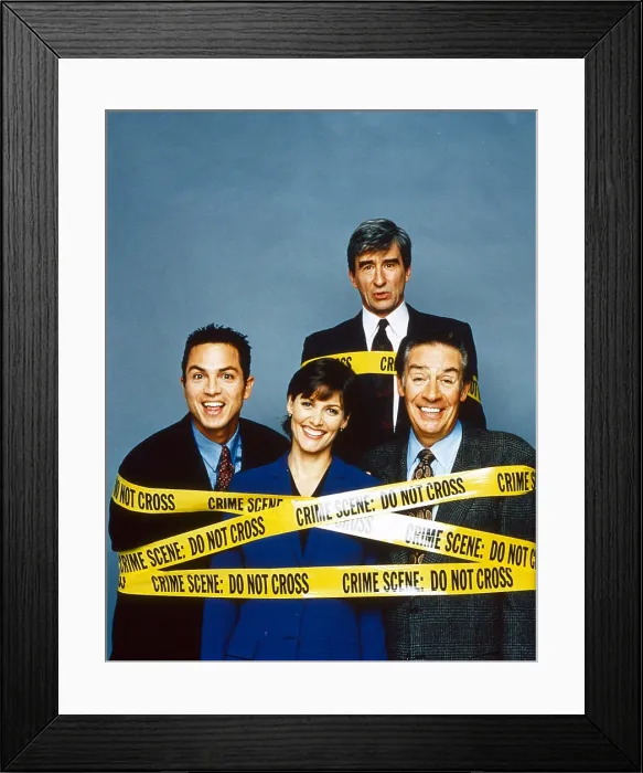Framed Print : LAW & ORDER, (aka LAW AND ORDER), from left: Benjamin Bratt, Carey Lowell, Sam Waterston, Jerry Orbach, (1998), 1990-2010