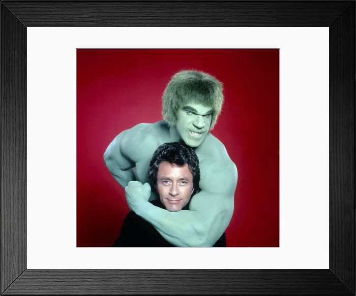 Framed Print : THE INCREDIBLE HULK, from front: Bill Bixby, Lou Ferrigno, 1978-82