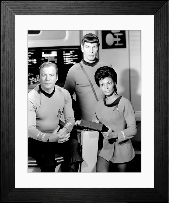 Framed Print : STAR TREK, William Shatner, Leonard Nimoy, Nichelle Nichols, 1966-69 Framed Print : STAR TREK, William Shatner, Leonard Nimoy, Nichelle Nichols, 1966-69