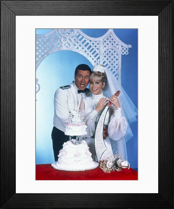 Framed Print : I DREAM OF JEANNIE, from left: Larry Hagman, Barbara Eden, 1965-1970