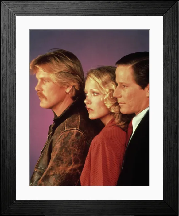Framed Print : RICH MAN, POOR MAN (l to r) Nick Nolte, Susan Blakely, Peter Strauss, 1976