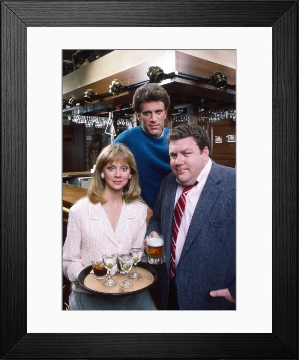 Framed Print : CHEERS, from left: Shelley Long, Ted Danson, George Wendt, 1984, (1982-1993) Framed Print : CHEERS, from left: Shelley Long, Ted Danson, George Wendt, 1984, (1982-1993)