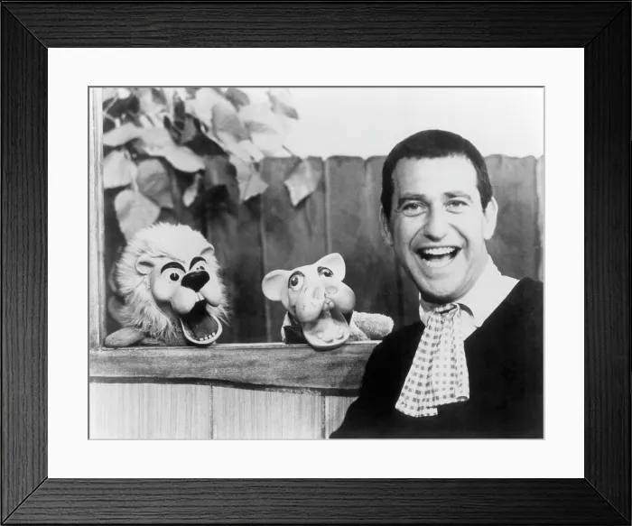 Framed Print : THE SOUPY SALES SHOW, Pookie the Lion, Hippie the Hippo, Soupy Sales, 1959-67 Framed Print : THE SOUPY SALES SHOW, Pookie the Lion, Hippie the Hippo, Soupy Sales, 1959-67