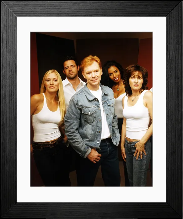 Framed Print : CSI: MIAMI, from left: Emily Procter, Rory Cochrane, David Caruso, Khandi Alexander, Kim Delaney, 2002, 2002-2012 Framed Print : CSI: MIAMI, from left: Emily Procter, Rory Cochrane, David Caruso, Khandi Alexander, Kim Delaney, 2002, 2002-2012