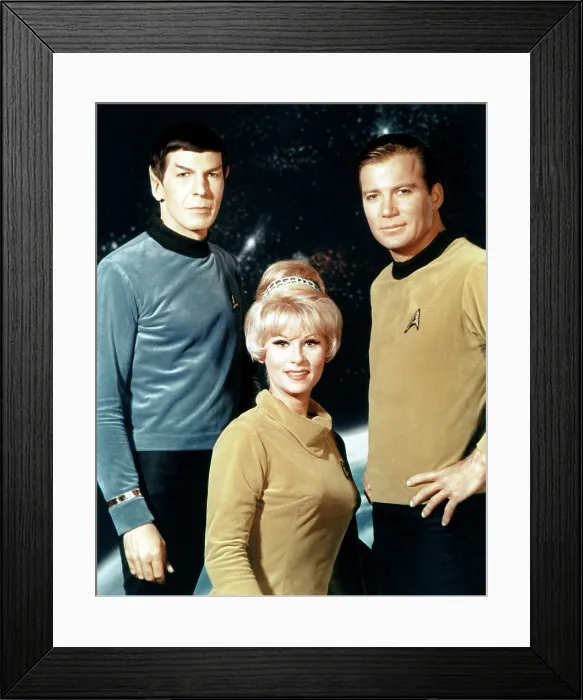 Framed Print : STAR TREK, (from left): Leonard Nimoy, Grace Lee Whitney, William Shatner, (Season 1), 1966-69