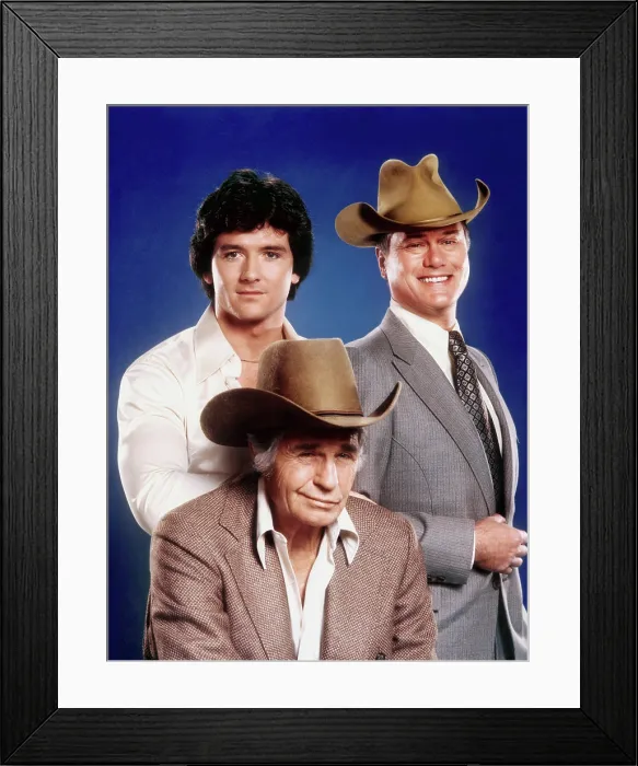 Framed Print : DALLAS, Patrick Duffy, Jim Davis, Larry Hagman, (Season 1), 1978-91