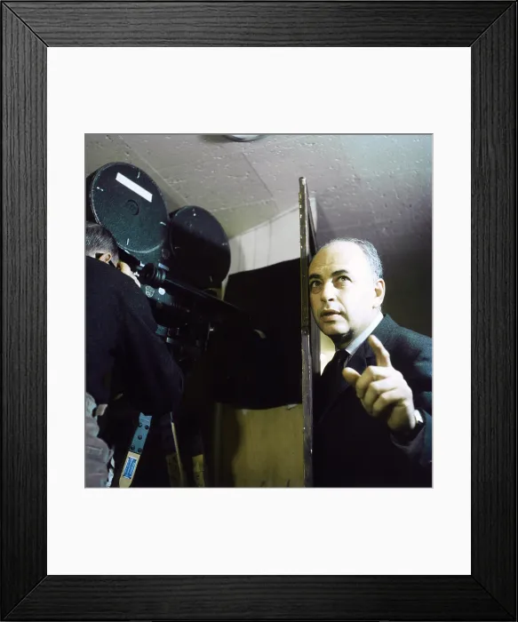 Framed Print : CANDID CAMERA, Allen Funt, host, with television camera, 1960-1975