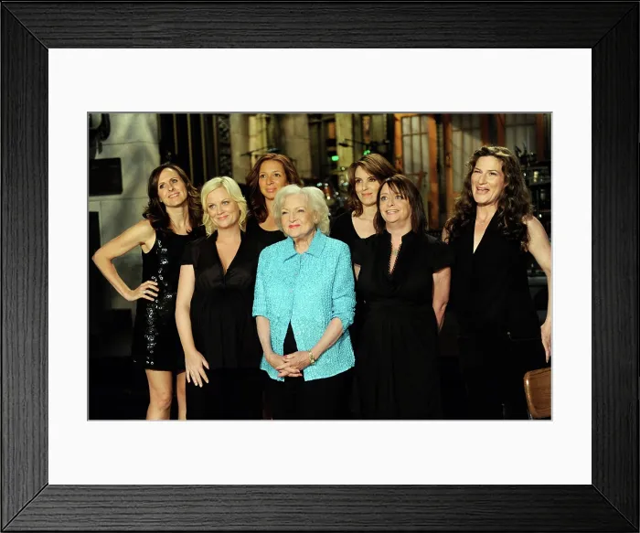 Framed Print : SATURDAY NIGHT LIVE, (from left): Molly Shannon, Amy Poehler, Maya Rudolph, Betty White, Tina Fey, Rachel Dratch, Ana Gasteyer, (Season 35, aired May 8, 2010), 1975 Framed Print : SATURDAY NIGHT LIVE, (from left): Molly Shannon, Amy Poehler, Maya Rudolph, Betty White, Tina Fey, Rachel Dratch, Ana Gasteyer, (Season 35, aired May 8, 2010), 1975