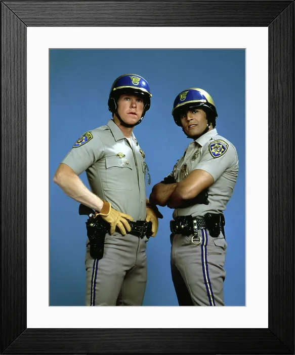 Framed Print : CHIPS, Larry Wilcox, Erik Estrada, 1977-1983
