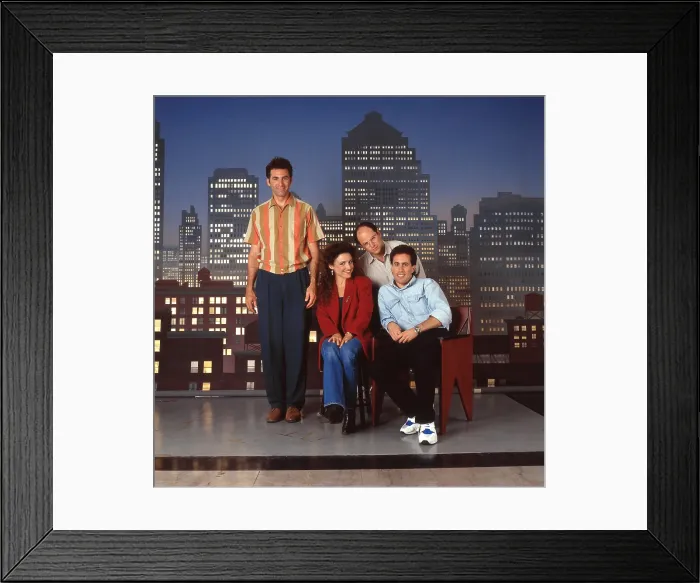 Framed Print : SEINFELD, from left: Michael Richards, Julia Louis-Dreyfus, Jason Alexander, Jerry Seinfeld, (Season 3), 1990-98 Framed Print : SEINFELD, from left: Michael Richards, Julia Louis-Dreyfus, Jason Alexander, Jerry Seinfeld, (Season 3), 1990-98