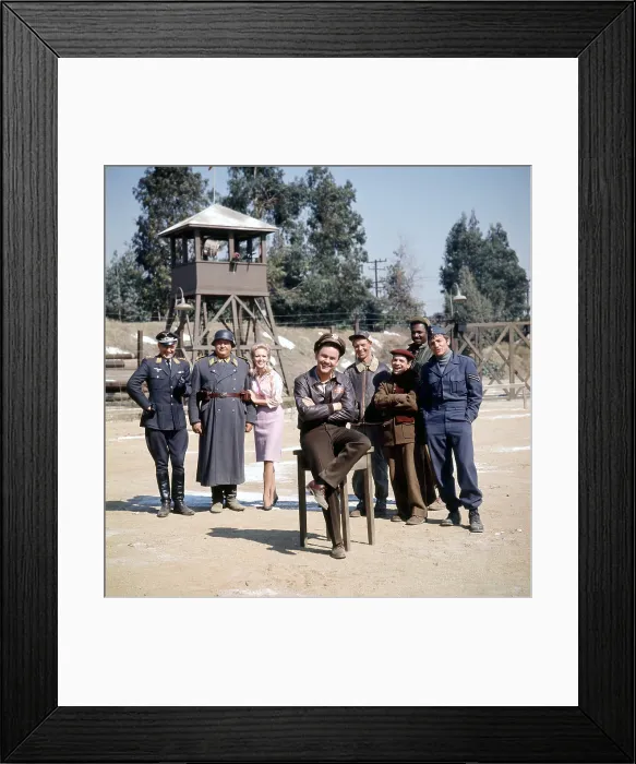 Framed Print : HOGAN'S HEROES, Werner Klemperer, John Banner, Cynthia Lynn, Bob Crane, Larry Hovis, Robert Clary, Ivan Dixon, Richard Dawson, Season 1 cast shot, 1965-1966 Framed Print : HOGAN'S HEROES, Werner Klemperer, John Banner, Cynthia Lynn, Bob Crane, Larry Hovis, Robert Clary, Ivan Dixon, Richard Dawson, Season 1 cast shot, 1965-1966