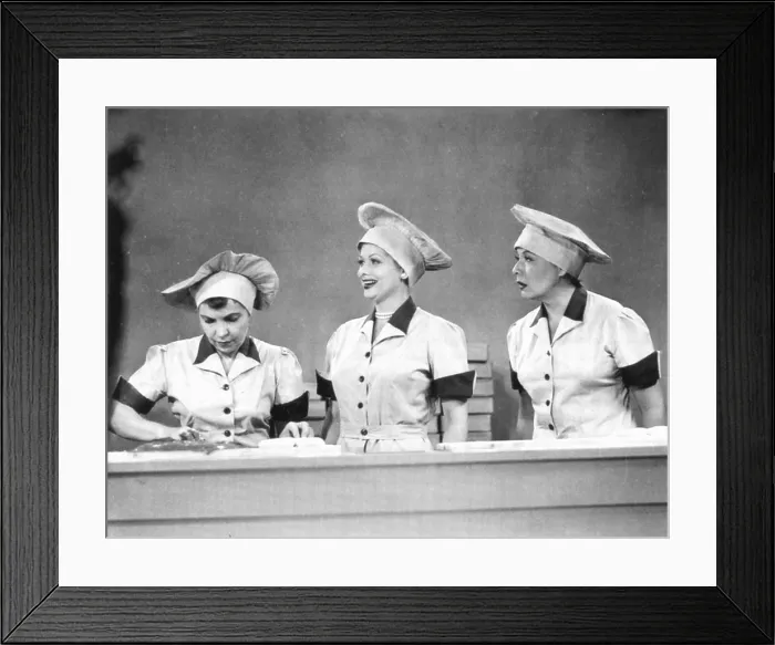 Framed Print : I LOVE LUCY, from left: Amanda Milligan, Lucille Ball, Vivian Vance, Job Switching, (Season 2, ep. 201, aired Sept. 15, 1952), 1951-1957