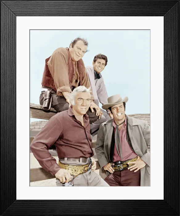 Framed Print : BONANZA, (clockwise, from top left): Dan Blocker, Michael Landon, Pernell Roberts, Lorne Greene, 1959-73 Framed Print : BONANZA, (clockwise, from top left): Dan Blocker, Michael Landon, Pernell Roberts, Lorne Greene, 1959-73