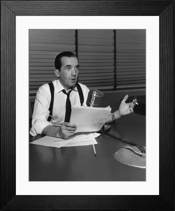 Framed Print : Edward R. Murrow, doing radio broadcast, March 12, 1954 Framed Print : Edward R. Murrow, doing radio broadcast, March 12, 1954