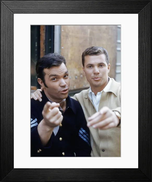 Framed Print : Brothers (from left) Darryl Hickman, Dwayne Hickman, on set, 1961