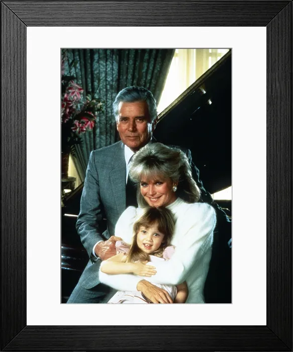 Framed Print : DYNASTY, from top: John Forsythe, Linda Evans, Jessica Player, (1986), 1981-89