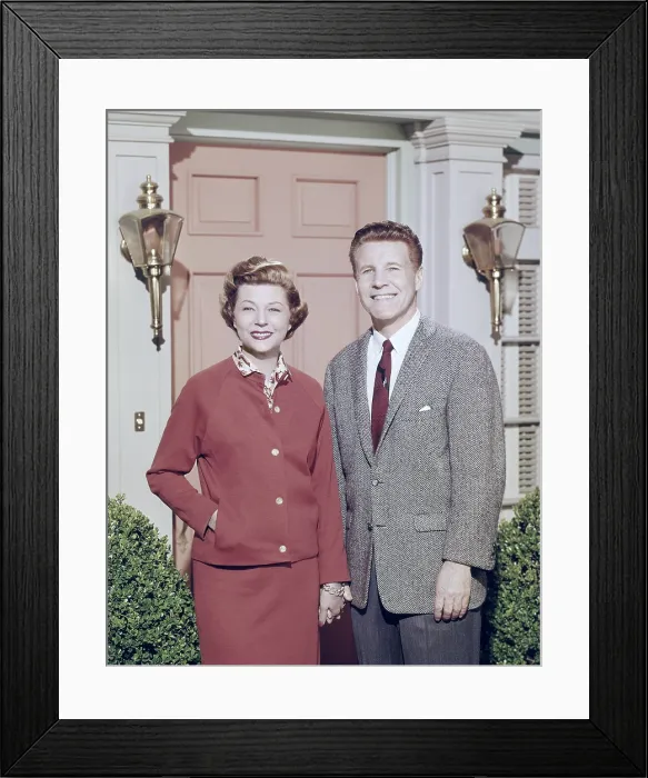 Framed Print : From left: Harriet Nelson, Ozzie Nelson, 1964
