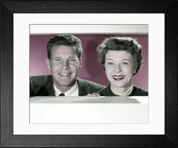 Framed Print : From left: Ozzie Nelson, Harriet Nelson, 1955