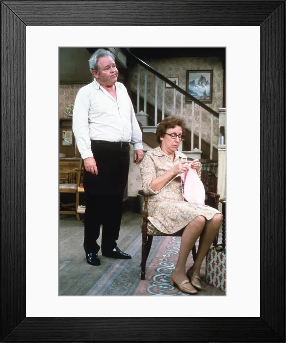 Framed Print : ALL IN THE FAMILY, from left: Carroll O'Connor, Jean Stapleton, 1971-79