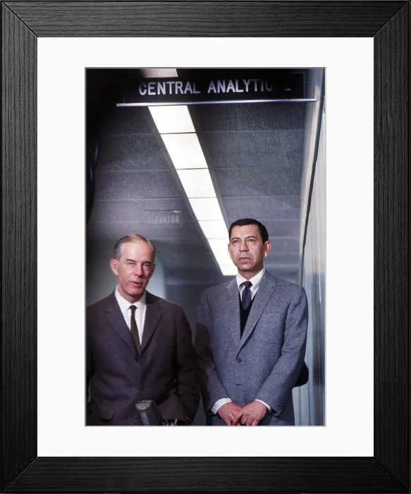 Framed Print : DRAGNET, from left: Harry Morgan, Jack Webb, on set, (1966), (1967-1970) Framed Print : DRAGNET, from left: Harry Morgan, Jack Webb, on set, (1966), (1967-1970)