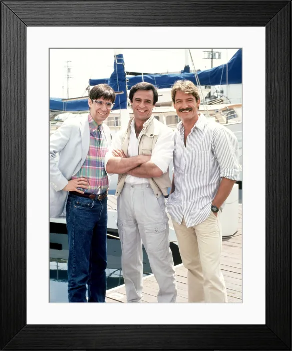 Framed Print : RIPTIDE, (l-r): Thom Bray, Joe Penny, Perry King, 1984-86 Framed Print : RIPTIDE, (l-r): Thom Bray, Joe Penny, Perry King, 1984-86