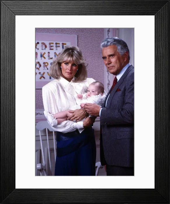Framed Print : DYNASTY, from left: Linda Evans, Jessica Player, John Forsythe, (1984), 1981-89