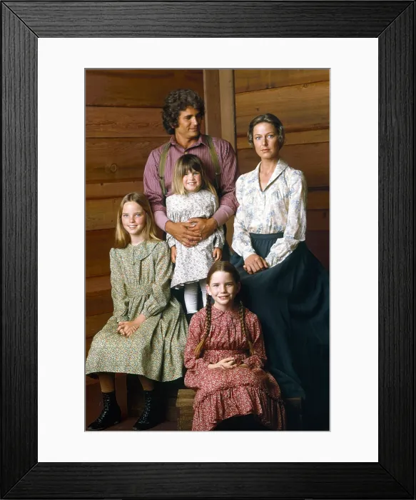 Framed Print : LITTLE HOUSE ON THE PRAIRIE, from left: Melissa Sue Anderson, Michael Landon, Lindsay  /  Sidney Greenbush, Melissa Gilbert (bottom), Karen Grassle, (1975), 1974-83