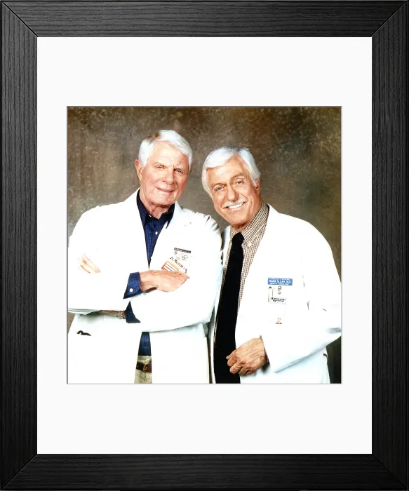 Framed Print : DIAGNOSIS MURDER, from left: Peter Graves, Dick Van Dyke, Must Kill TV, season 5, ep. 9, aired 11 / 6 / 1997, 1993-2001