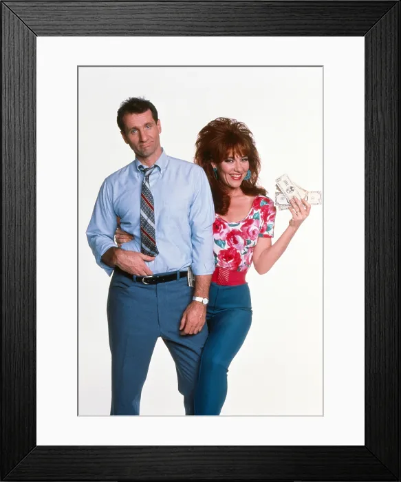 Framed Print : MARRIED...WITH CHILDREN, from left: Ed O'Neill, Katey Sagal, 1990s, 1987-1997 Framed Print : MARRIED...WITH CHILDREN, from left: Ed O'Neill, Katey Sagal, 1990s, 1987-1997
