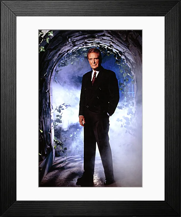 Framed Print : UNSOLVED MYSTERIES, Robert Stack, 1987 Framed Print : UNSOLVED MYSTERIES, Robert Stack, 1987