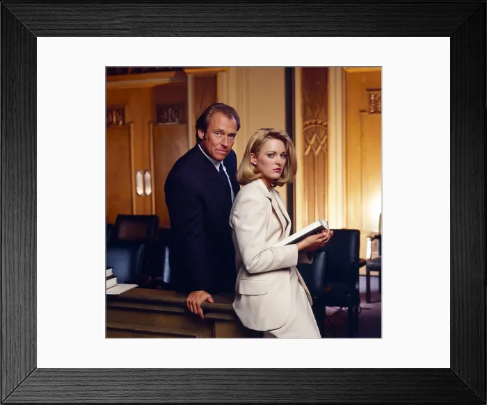 Framed Print : L.A. LAW, from left: Corbin Bernsen, Alexandra Powers, 1990s, 1986-1994