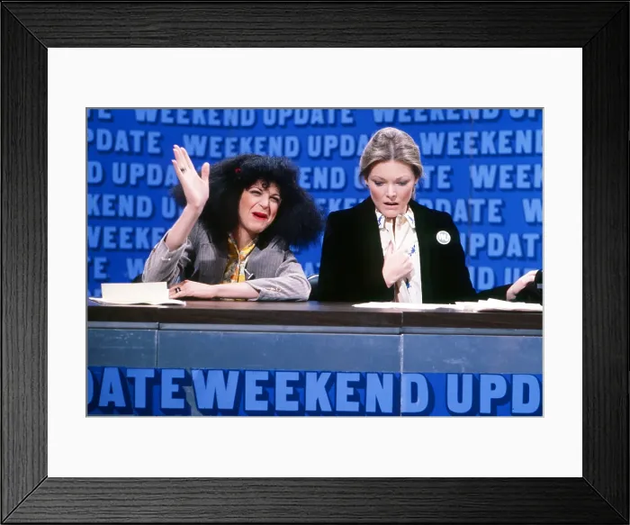 Framed Print : SATURDAY NIGHT LIVE, from left: Gilda Radner, as Roseanne Roseannadanna, Jane Curtin, 1970s, (1975-) Framed Print : SATURDAY NIGHT LIVE, from left: Gilda Radner, as Roseanne Roseannadanna, Jane Curtin, 1970s, (1975-)