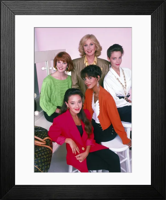 Framed Print : LIVING DOLLS, from left: Deborah Tucker, Leah Remini, Halle Berry, Michael Learned (top), Alison Elliott, 1989
