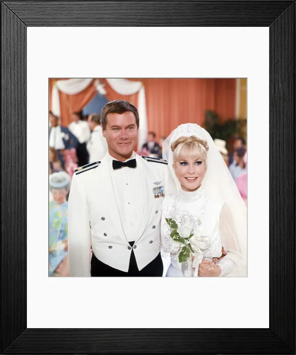 Framed Print : I DREAM OF JEANNIE, from left: Larry Hagman, Barbara Eden, 1965-1970
