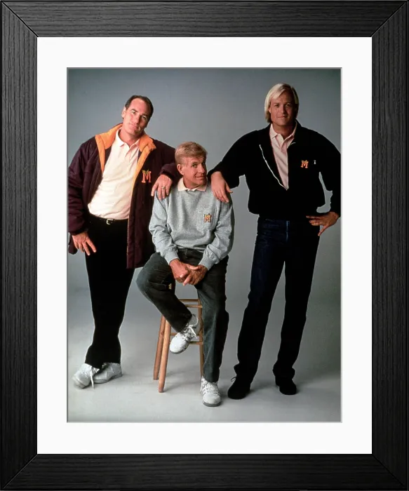 Framed Print : COACH, from left: Craig T. Nelson, Jerry Van Dyke, Bill Fagerbakke (Season 1, 1989), 1989-1997