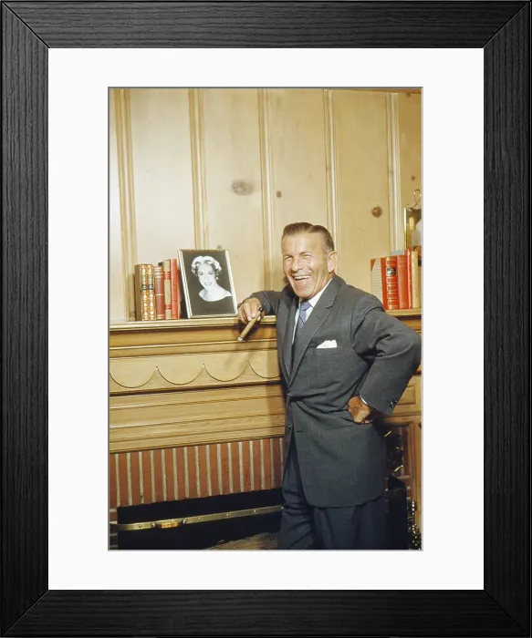 Framed Print : George Burns, with portrait of Gracie Allen, October 1958