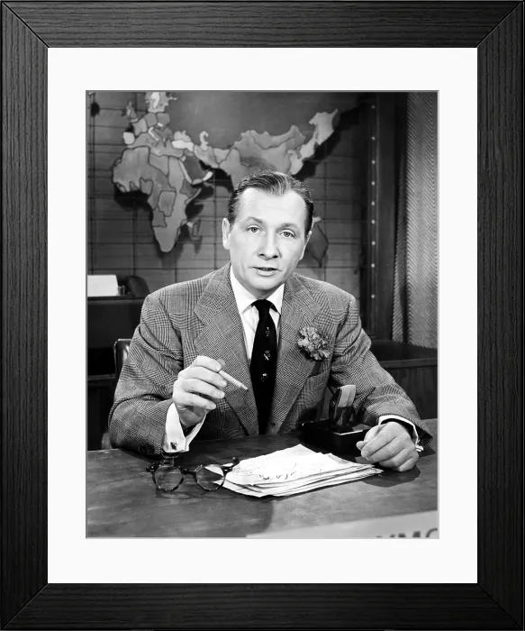 Framed Print : NBC NEWS CARAVAN, (aka CAMEL NEWS CARAVAN), John Cameron Swayze, (1955), 1949-56