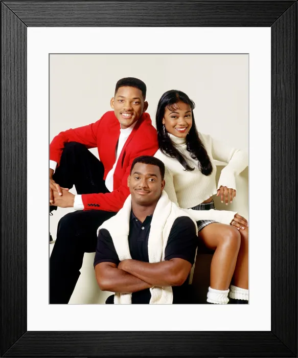 Framed Print : THE FRESH PRINCE OF BEL-AIR, (aka THE FRESH PRINCE OF BEL AIR), from left: Will Smith, Alfonso Ribeiro, Tatyana Ali (1996-Season 6), 1990-96