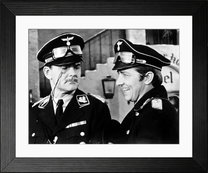 Framed Print : HOGAN'S HEROES, Bob Crane, Richard Dawson, posing as German officers, in a Season 1 episode, 1965-1966 Framed Print : HOGAN'S HEROES, Bob Crane, Richard Dawson, posing as German officers, in a Season 1 episode, 1965-1966