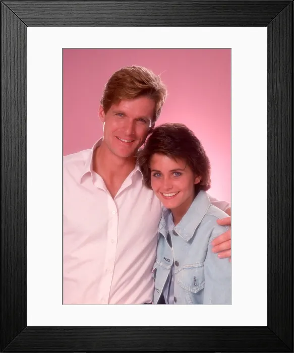 Framed Print : MISFITS OF SCIENCE, from left: Dean Paul Martin, Courteney Cox, 1985-1986
