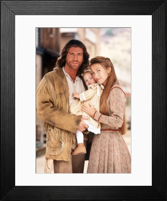 Framed Print : DR. QUINN, MEDICINE WOMAN, from left: Joe Lando, Jane Seymour, with one of the Calabrese triplets, 1997, 1993-1998 Framed Print : DR. QUINN, MEDICINE WOMAN, from left: Joe Lando, Jane Seymour, with one of the Calabrese triplets, 1997, 1993-1998