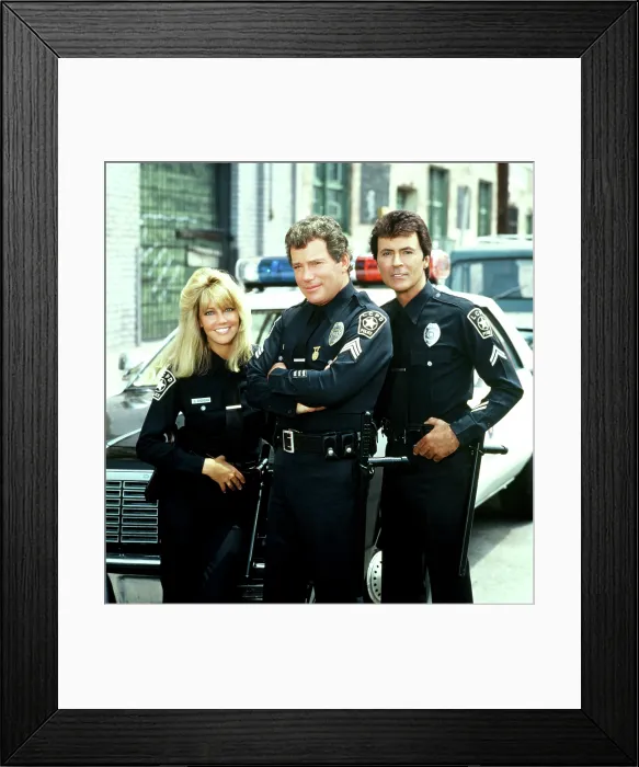 Framed Print : T.J. HOOKER, Heather Locklear, William Shatner, James Darren, 1982-86