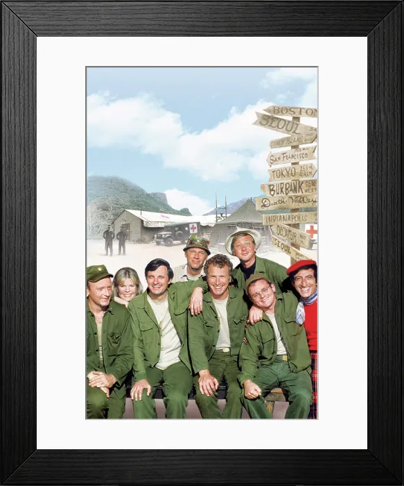 Framed Print : MASH, Larry Linville, Loretta Swit, Alan Alda, McLean Stevenson, Wayne Rogers, William Christopher, Gary Burghoff, Jamie Farr, Season 3. 1972-1983