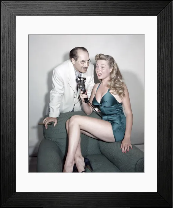 Framed Print : YOU BET YOUR LIFE, From left: Groucho Marx, Marilyn Burtis, 1947-1956