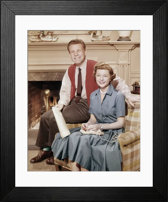 Framed Print : From left: Ozzie Nelson, Harriet Nelson, 1950s