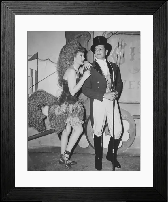 Framed Print : I LOVE LUCY, from left; Lucille Ball, Desi Arnaz, Lucy Meets The Queen, (Season 5, ep. 515, aired Jan. 30, 1956), 1951-57
