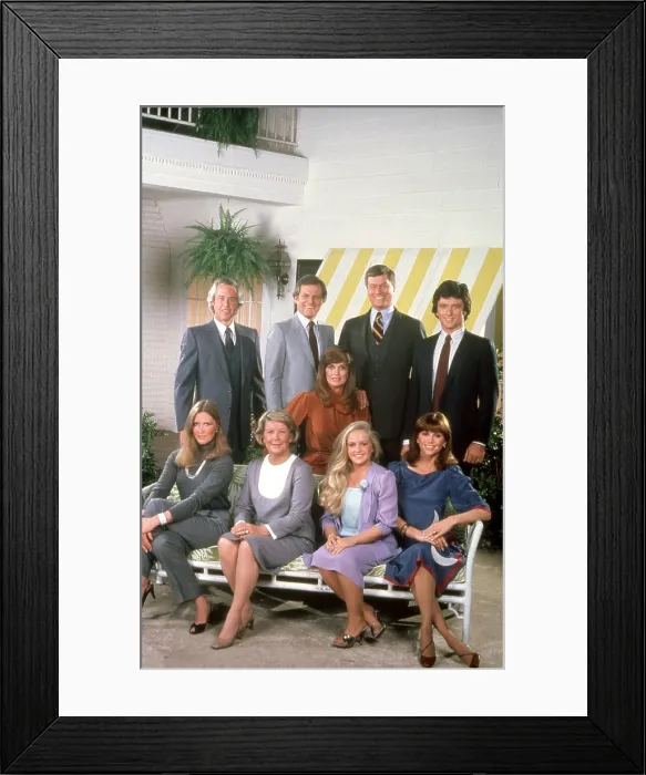 Framed Print : DALLAS, top row, from left: Steve Kanaly, Ken Kerchaeval, Larry Hagman, Patrick Duffy; middle: Linda Gray; bottom: Susan Howard, Barbara Bel Geddes, Charlene Tilton Framed Print : DALLAS, top row, from left: Steve Kanaly, Ken Kerchaeval, Larry Hagman, Patrick Duffy; middle: Linda Gray; bottom: Susan Howard, Barbara Bel Geddes, Charlene Tilton