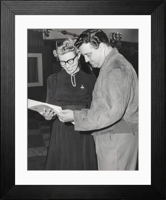 Framed Print : THE JACKIE GLEASON SHOW, from left: June Taylor, Jackie Gleason, backstage, (1952), 1952-1957 Framed Print : THE JACKIE GLEASON SHOW, from left: June Taylor, Jackie Gleason, backstage, (1952), 1952-1957