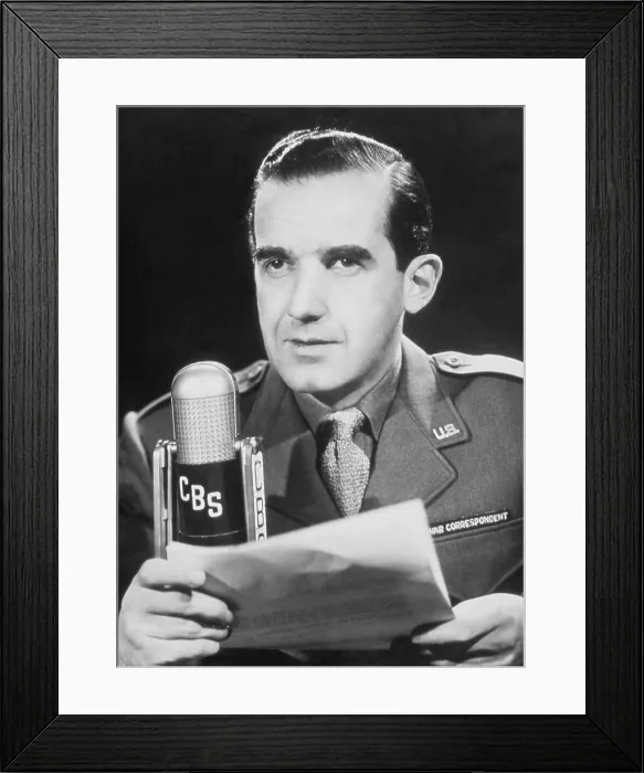 Framed Print : Edward R. Murrow, CBS Radio war correspondent during World War II, 1938-1945 Framed Print : Edward R. Murrow, CBS Radio war correspondent during World War II, 1938-1945