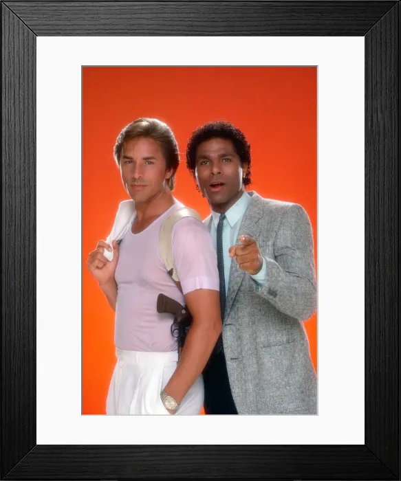 Framed Print : MIAMI VICE, from left: Don Johnson, Philip Michael Thomas (1984), 1984-1989